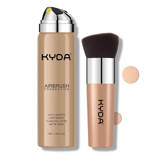 KYDA AirBrush Foundation Spray, Silky Foundation Mist Makeup, Nude Beige