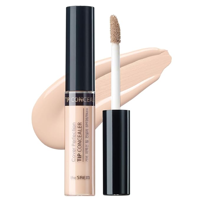 THE SAEM Cover Perfection Tip Concealer, Liquid Multi-Use Light Beige) 0.2 fl.oz