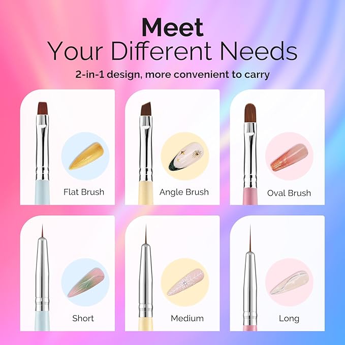 Melodysusie 2-in-1 nail art brushes