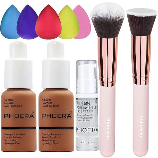 Phoera Foundation,Full Coverage Foundation, Hilareco Concealer Foundation Flawless 30ml