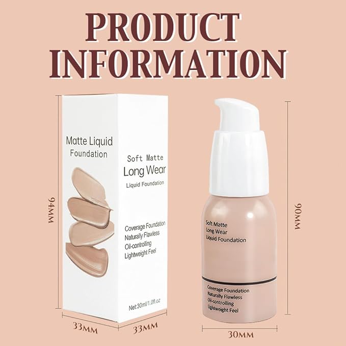 Matte Liquid Full Coverage Foundation, Flawless Soft Matte of 1)