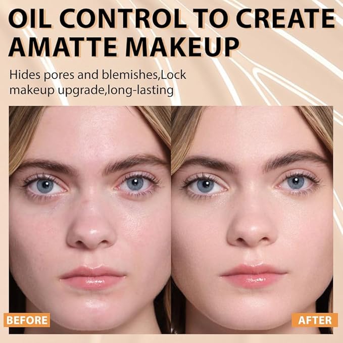 Face Matte Makeup Foundation,Oil Continuous Correction Control Liquid Natural Finish