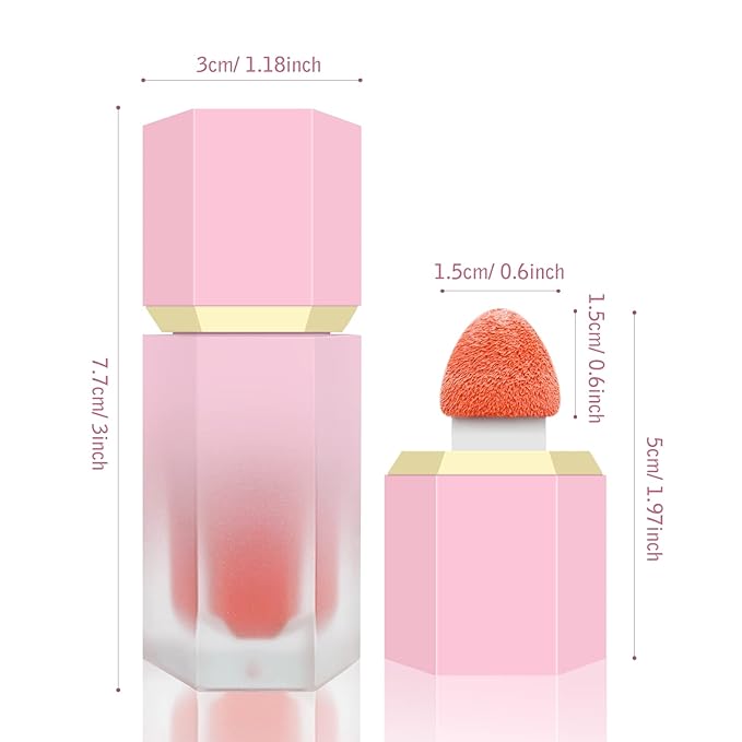 Liquid Blush for Cheeks, Soft Cream Blush with CHEERY-Peachy Pink