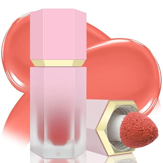 Liquid Blush for Cheeks, Soft Cream Blush with EBULLIENT-Cool Pink