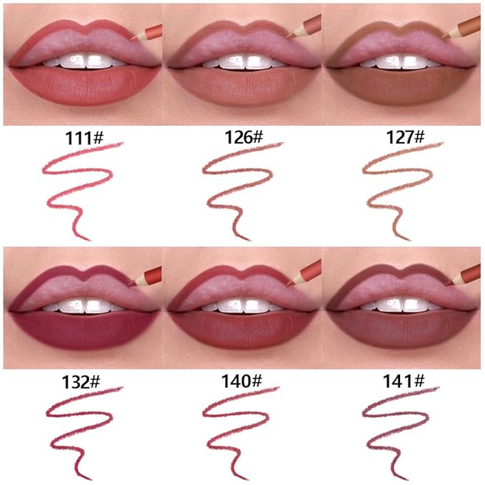 6-Color Velvet Matte Lipstick Pencils Pack for Lips Makeup, Ultra Smooth Creamy Hydrating, Long-Lasting High lmpact Color Soft Finish, Moisturized Lips (6Pcs Matte Lip pencils Set-D, Pack of 1)