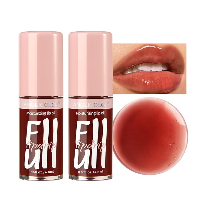 2PC Lip Glow Oil Hydrating 6 Colors, Moisturizing Glow