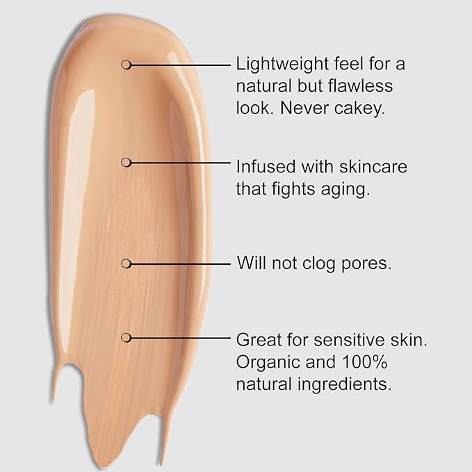 Organic Aloe-Based LUX Liquid Foundation, Natural Vegan Gluten-Free