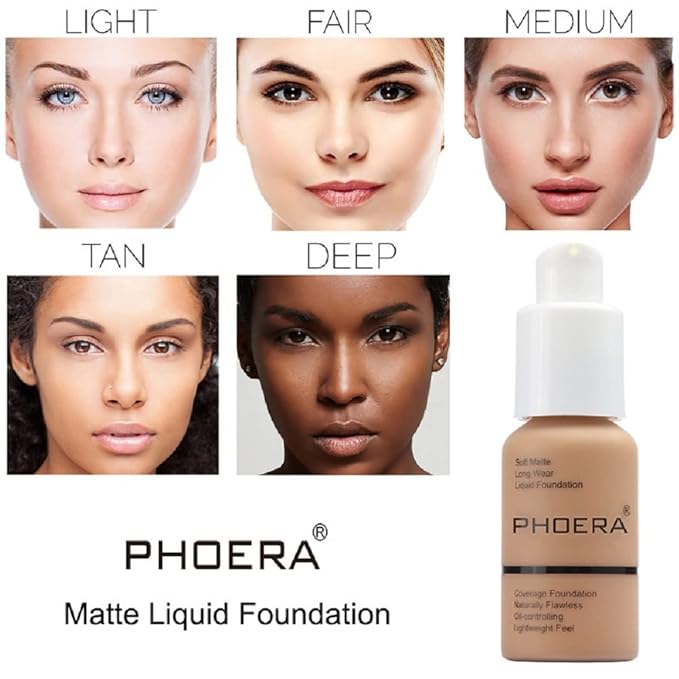 PHOERA Foundation, Flawless Soft Matte Liquid Foundation Makeup