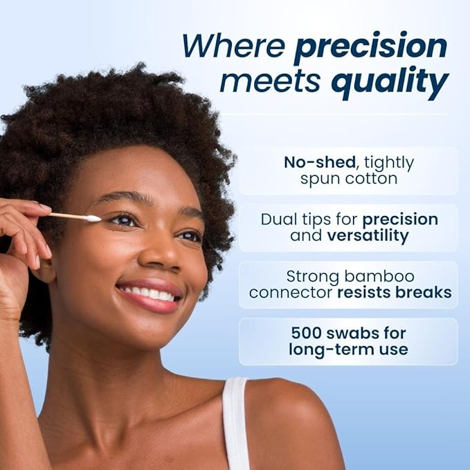 Clean Skin Club Clean Swabs | 6 Pack Total 3000 Count | One Pointed Tip | Biodegradable + Organic Cotton & Bamboo | Makeup & Nail Polish Touch-ups | Chlorine-Free & Hypoallergenic