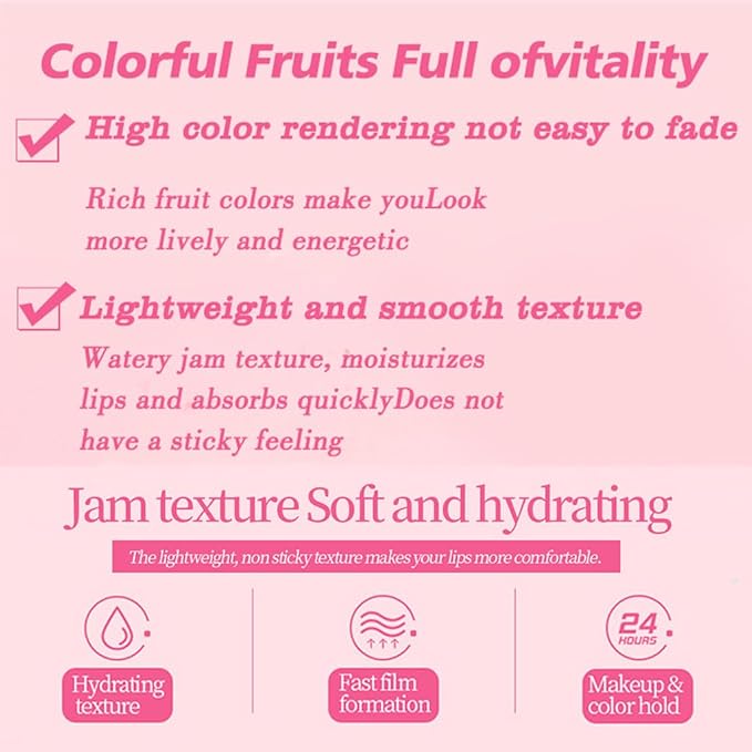 Yasovigi 6 Colors Lip Oil Lip Stain, Watery Yasovigi