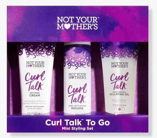 Not Your Mothers Curl Talk To Go Mini Styling SET. Defining Cream And Curl Activating Mousse.