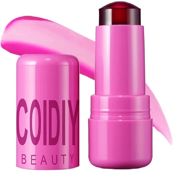 Milk Jelly Blush, Moisturizing, Milk Cooling Water Jelly Tint Sheer Lip & Cheek Stain Makeup Jelly Blush Stick.(Berry)