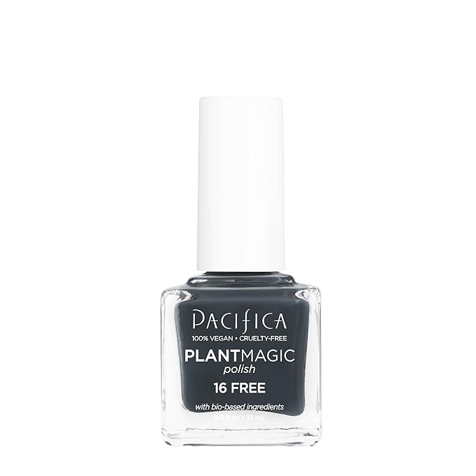Pacifica Natural Nail Polish – Plant Magic Black Nail Polish - Plant Based, Non-Toxic & Clinically Tested - Lasting Colors, Glossy, Chip-Resistant, Clean Beauty, Dermatologist Approved Dolphin Grey