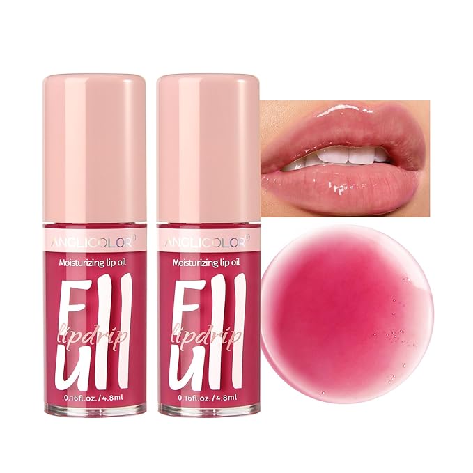 2PC Lip Glow Oil Hydrating 6 Colors, Moisturizing Glow