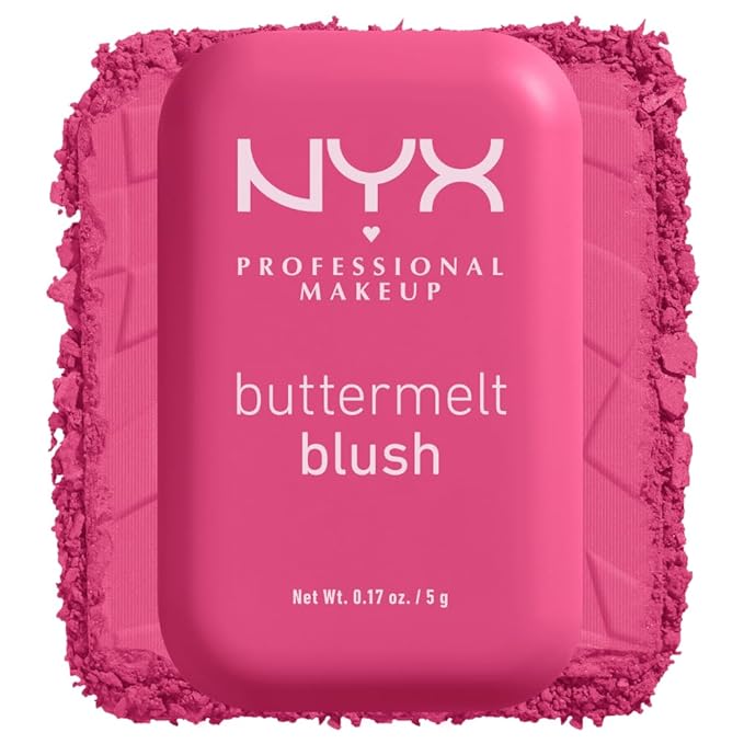 NYX PROFESSIONAL MAKEUP Buttermelt Powder Blush, Fade and Transfer-Resistant Blush, Up to 12HR Make Up Wear, Vegan Formula - Butta With Time