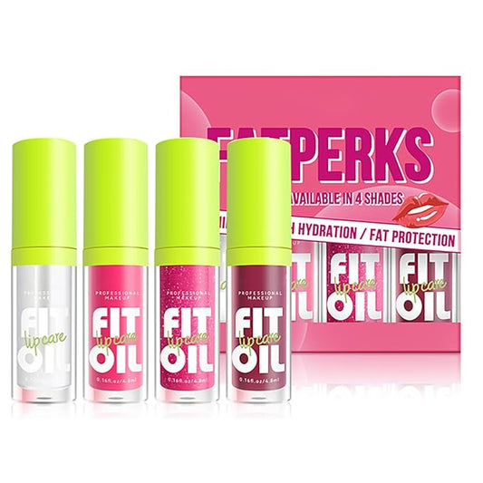 Hydrating Lip Oil, Big Brush Head Lip Glaze Shiny Transparent Lip Glow Oil, Nourishing & Non-sticky Long Lasting Fresh Clear Smooth Lip Care Plumping Lip Oil (Set A)