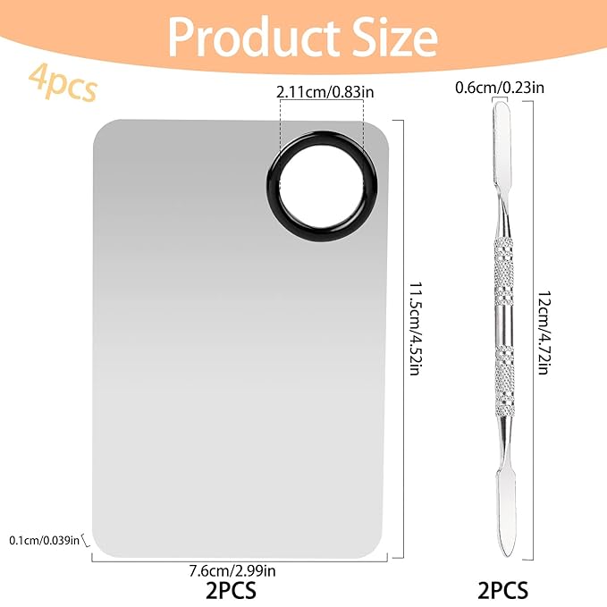 2 Sets Foundation Palette Makeup Mixing Palette Stainless