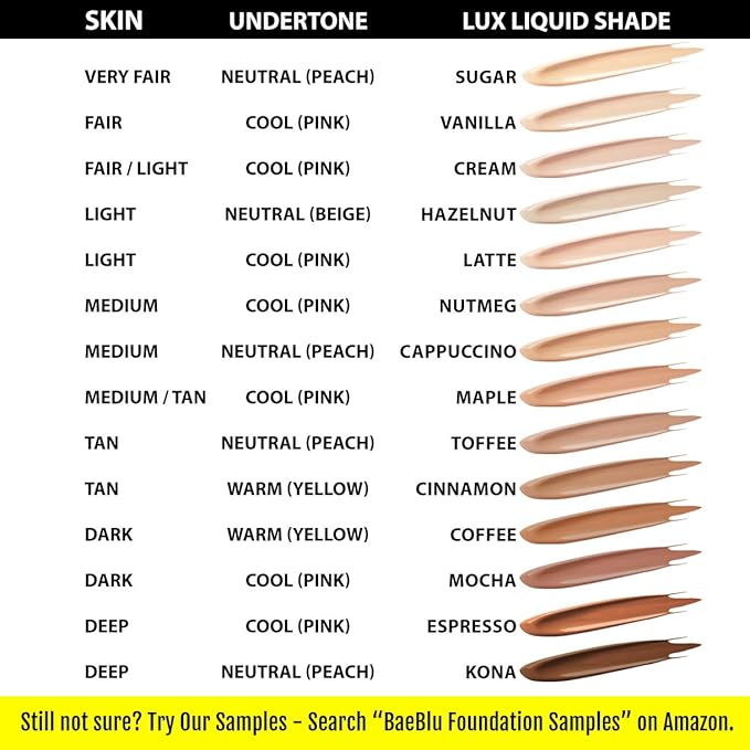 Organic Aloe-Based LUX Liquid Foundation, Natural Vegan Gluten-Free