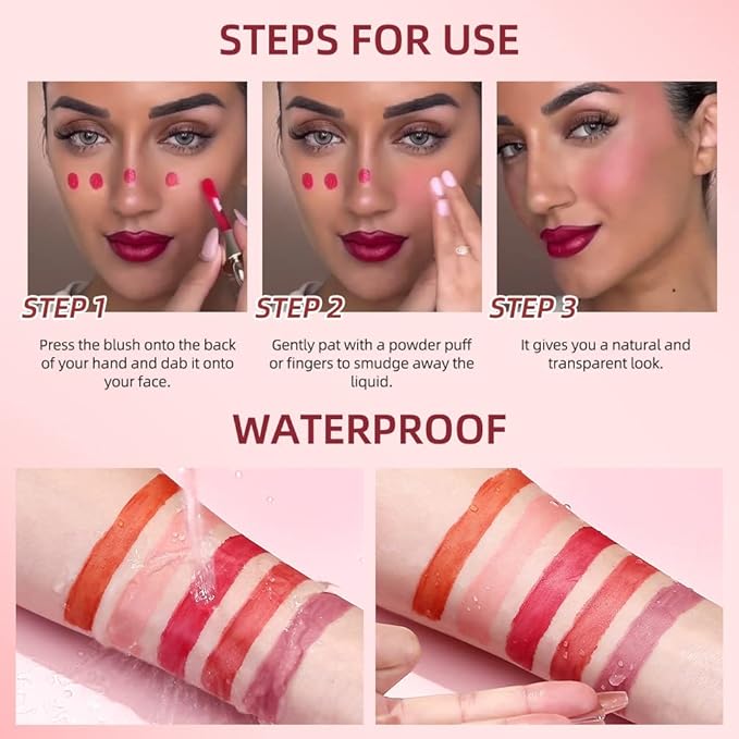 5Pcs Soft Liquid Blush Makeup, Beauty Blush Makeup for Cheek