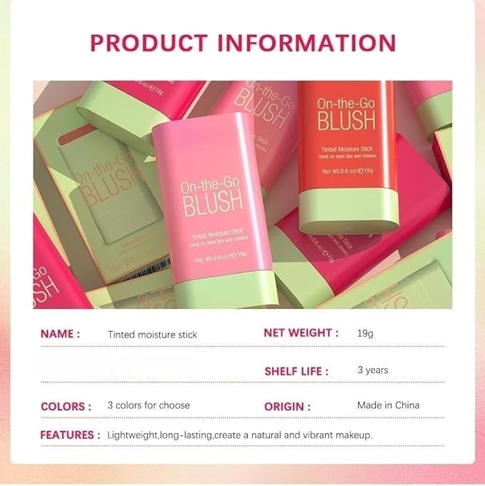 On-the-Go Makeup Blush Stick Tinted Moisture Stick, Shadow