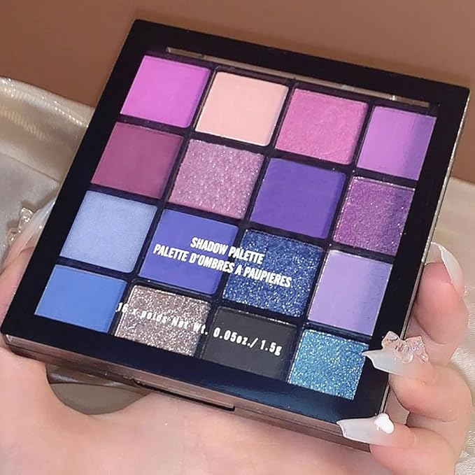 16 Colors Blue Pink Champange Matte Shimmer Eyeshadow