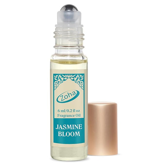 Zoha Jasmine Bloom - Jasmine Perfume for Women and Men, Alcohol Free Perfume Oil Roll On, Long Lasting Natural Clean Fragrance Oil base, 6ml Roller