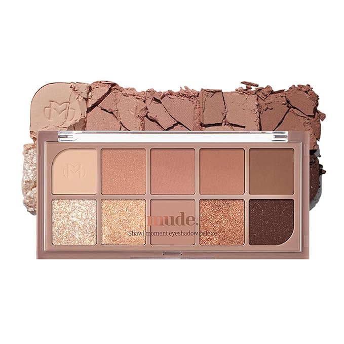 mude Shawl Moment Eyeshadow Palette Matte Shimmering Glitter