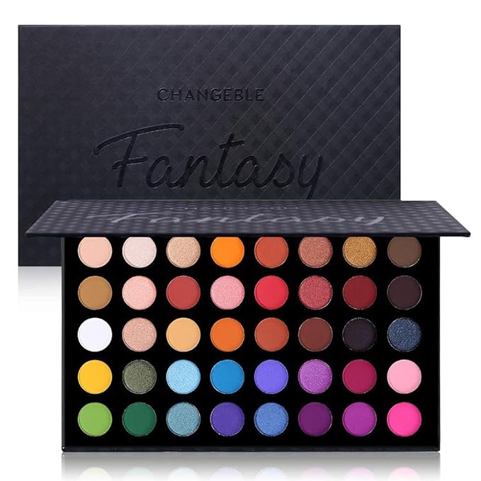 Highly Pigmented Eye Makeup Palette, Matte Shimmer Metallic