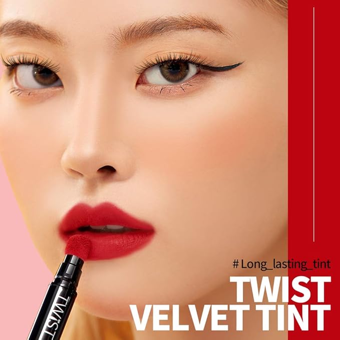 Long Lasting Lip Stain for Lips and Cheek Tint | High Pigment Color | lightweight Matte Finish | Weightless | Full Coverage | Twist Velvet Tint #2 (No.2)