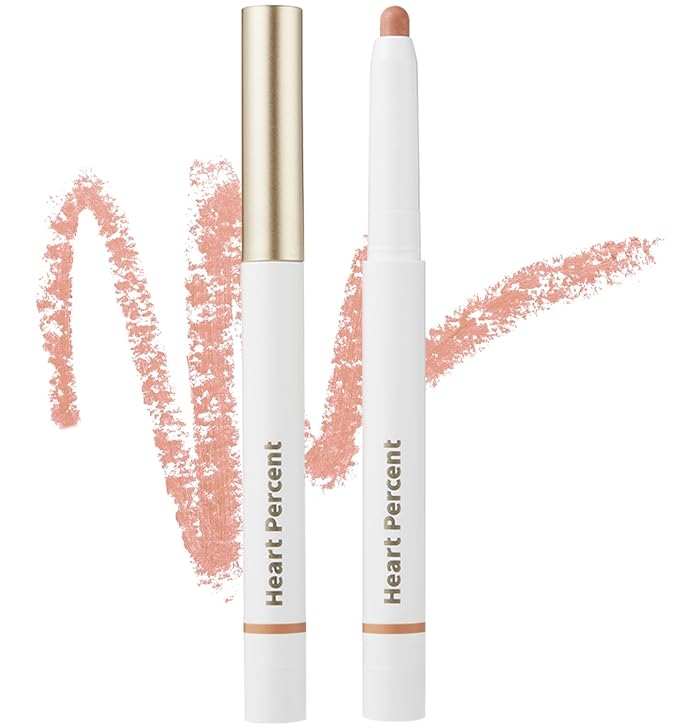 Heart Percent Dote On Mood Lip Pencil, Long-Lasting Creamy Lip Crayon Smooth Color Liner Retractable Lipstick Pencil 0.8g, 22. Salmon Peach