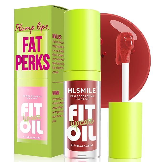 4 Colors Fat Oil Lip Gloss, Lip Oil Lip Glaze Hydrating Lip Glow Oil Big Brush Head Moisturizing Lip Gloss, Shiny Transparent Tinted Plumping Lip Oil Long Lasting Nourishing Non-sticky (07#)