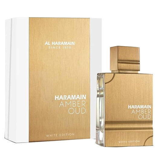 Al Haramain Amber Oud White Edition - Arabian Unisex Amber Long Lasting Perfume for Men and Women - 2 oz