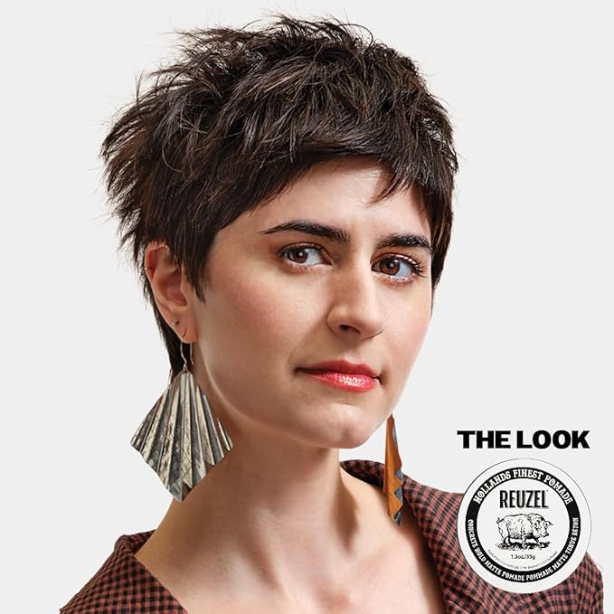 REUZEL Concrete Matte Pomade, Strong All Day Hold, Water Soluble Styling, Matte Finish and Flake Free, Easy To Wash Out, For All Hair Types, 4 oz