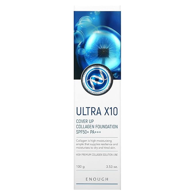 Enough Ultra X10 Cover Up Collagen Foundation, SPF50+ 3.53 oz
