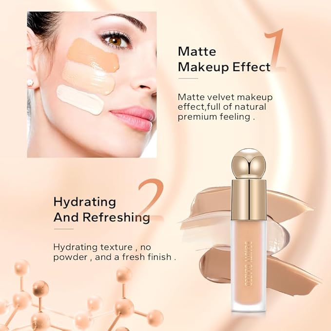 Hydrating Concealer, Lightweight Full Coverage Concealer for Dark Oz (102#)