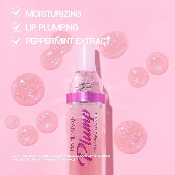 6 Colors Lip Plumper, Hydrating & Smooth Lip Wrinkles, Enhancing Plump Effect for Fuller Lips High Shine Lip Glaze Long Lasting Nourishing Lip Plumper for Women Girls (# 03)