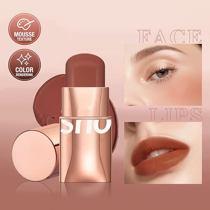 Cream Blush Stick for Cheeks Makeup,Waterproof Blush Face