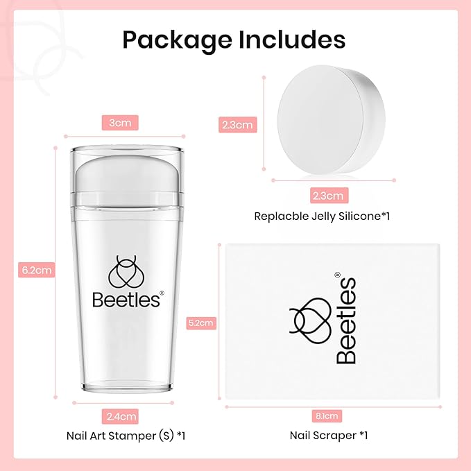 Beetles Nail Stamp 3Pcs Silicone