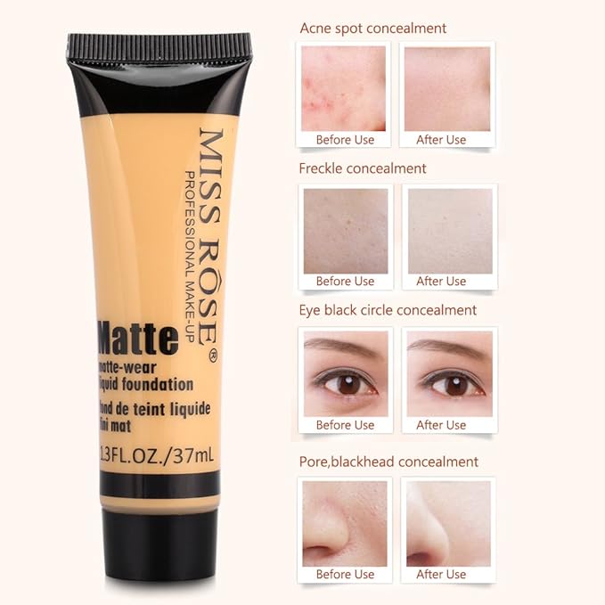 matte, Smooth Liquid Concealer Cream, Makeup Base Face Cream(#6) matte