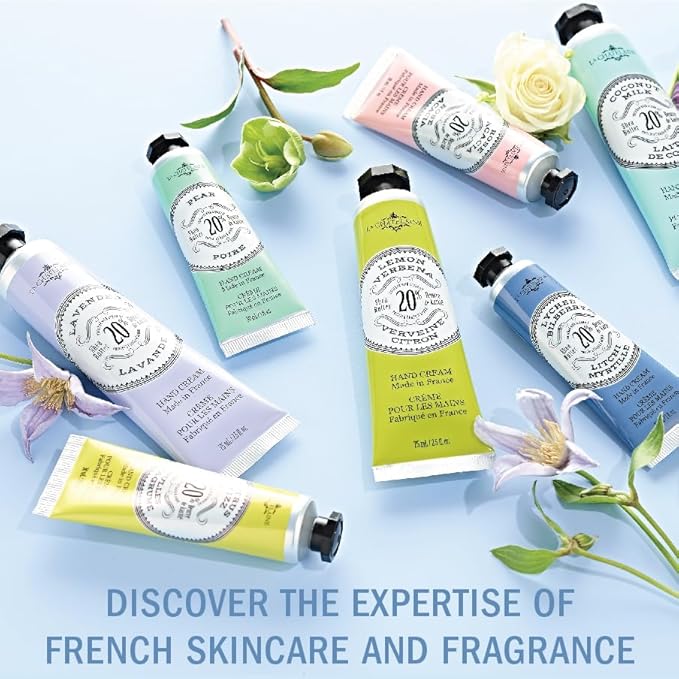 La Chatelaine 20% Shea Butter Hand Cream Travel Size, Organic Argan Oil, Moisturizing, Nourishing, Repairing, Extra-Rich Hand Lotion, Made in France, Paraben Free, 1 oz / 30ml (Lemon Verbena)