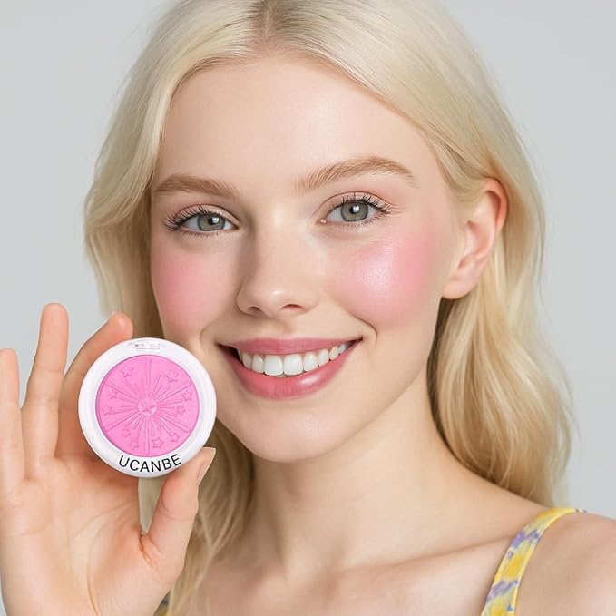 UCANBE Baked Blush for Cheek, Glow Blushing Palette - Seamless Silky Blendable Powder Blush Makeup Palette, Delivering Long Last Natural Ruddy Complexion, 04 Bubble
