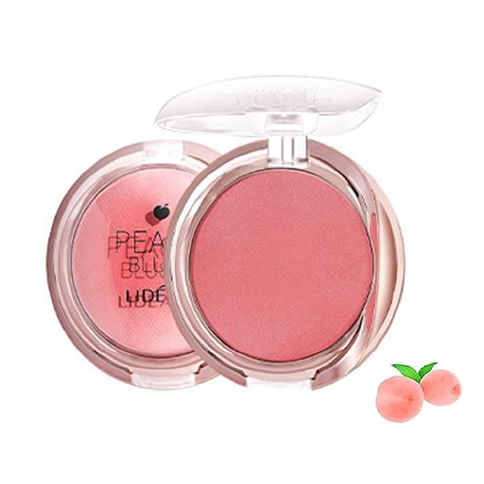 Peach Matte Face Powder Blush Palette, Shimmer Face