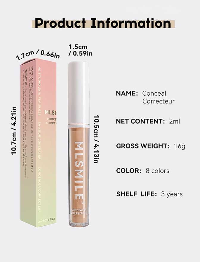 Pink Concealer HD Liquid Contour, Hydrating, Lightweight, Full Girls, 03