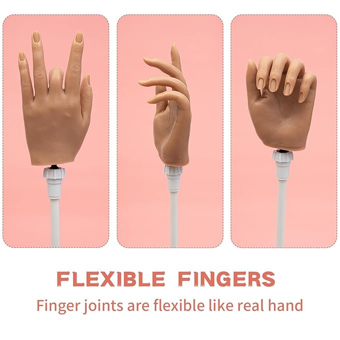 Nail silicone practice hand for