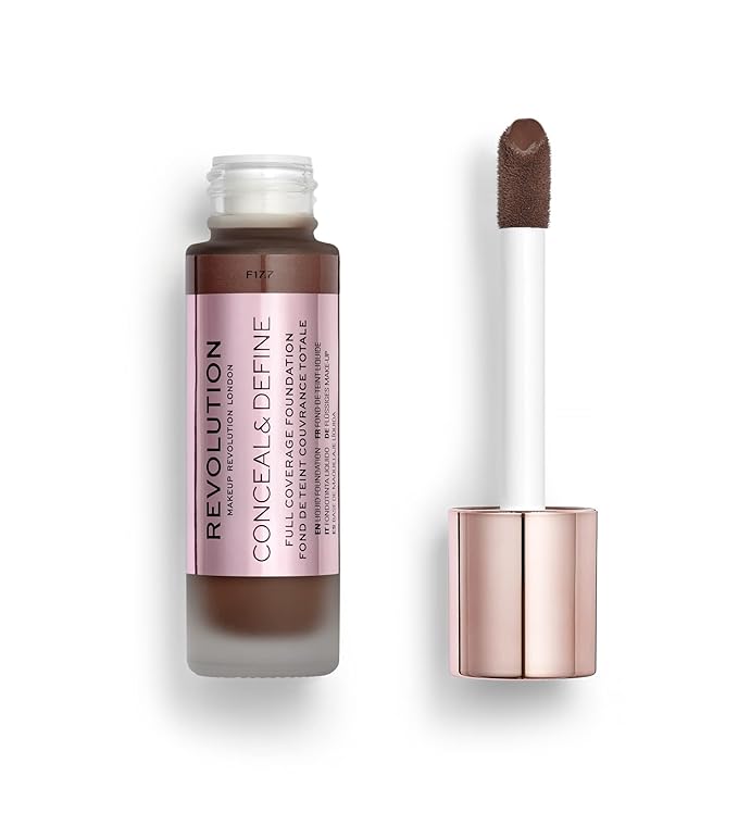 Makeup Revolution Conceal and Define Foundation, Full Coverage Fl Oz