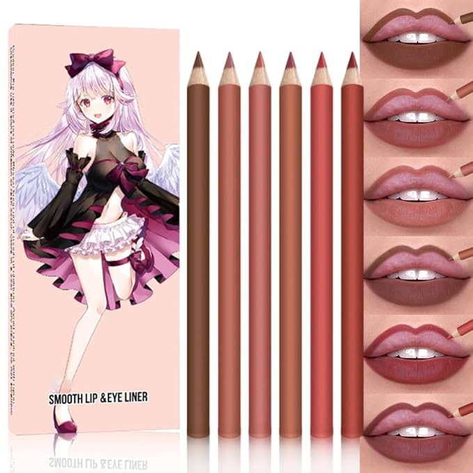 6-Color Velvet Matte Lipstick Pencils Pack for Lips Makeup, Ultra Smooth Creamy Hydrating, Long-Lasting High lmpact Color Soft Finish, Moisturized Lips (6Pcs Matte Lip pencils Set-F, Pack of 1)