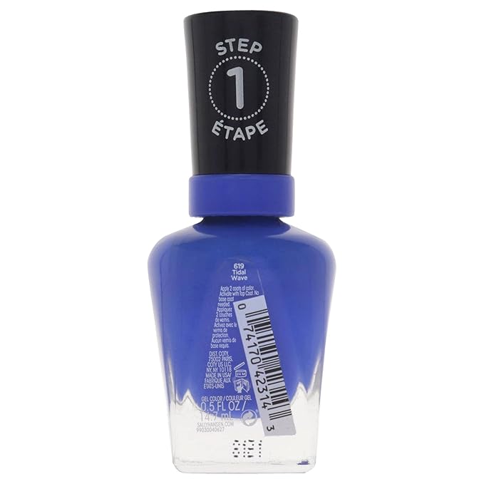 Sally Hansen Miracle Gel™, Tidal Wave, Long Lasting, Gel-Like Formula, No UV Lamp Needed, Blue Nail Polish (Pack of 2)