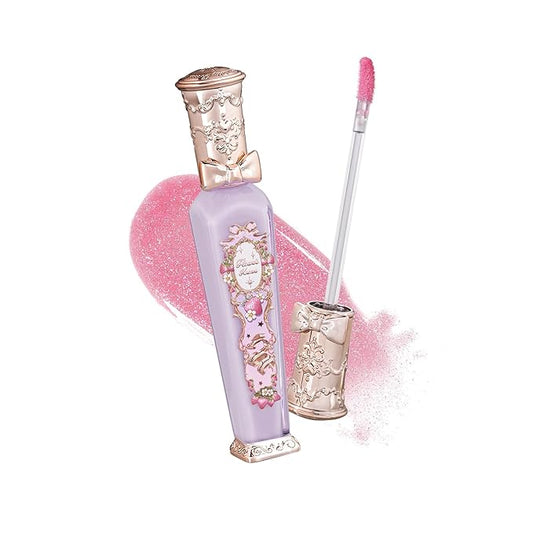 Flower Knows Violet Strawberry Rococo Glowy Lip Gloss,Moisturizing Shine Lip Oil,Hydrating Glitter Lip Plumper Makeup for Girls&Women,Vegan & Cruelty-Free,0.12 Fl Oz,1 Count (G03 Berry Bomb)