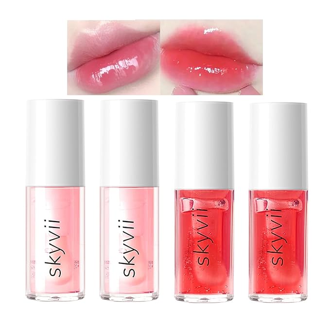 4PCS Fruit Smooth Plumping Lip Glow