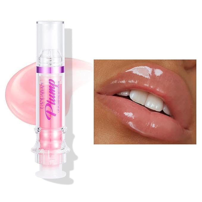 6 Colors Lip Plumper, Hydrating & Smooth Lip Wrinkles, Enhancing Plump Effect for Fuller Lips High Shine Lip Glaze Long Lasting Nourishing Lip Plumper for Women Girls (# 01)